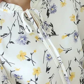 Blusas 2021 Primăvară Noua Moda Femei Șifon Bluza Camasa Maneca Lunga Topuri Casual Bluza Slim Pentru Femei Îmbrăcăminte De Imprimare Doamnelor Tricou