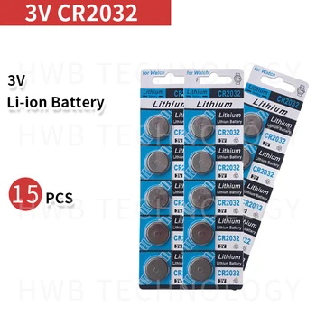 15pc card de Monedă Celule Bateria CR2032 3V Lithium Baterie Buton BR2032 DL2032 ECR2032 CR 2032 Litiu Baterii de Bord Principal