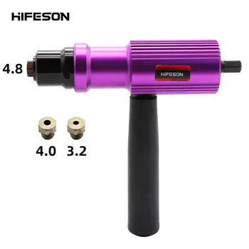 HIFESON Electric Nit Pistol de Nituit cu Acumulator Adaptor pentru Burghiu Introduce Piulița Instrument de Nituire Drill Adapter 3.2-4.8 MM