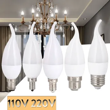 10buc/Lot Bec Lumanare led E14 E27 B22 Lampă cu LED-uri Lumina de Interior 110V-240V 5W 9W LED Candelabru Cald Alb Rece Pentru Decor Acasă