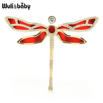 Wuli&copilul de Lux Libelula Broșe Calitate Top Zircon Cubic Email de Insecte Nunti Casual Ace de Brosa Pentru Femei, Cadouri de Anul Nou