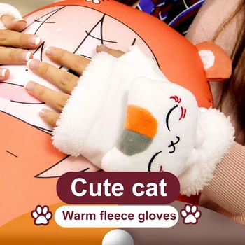 Desene Animate Pisica Moale Cald Fata De Iarna Jumătate Degetul Mănuși