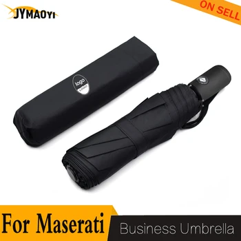Pentru Maserati marcă de Afaceri Automată umbrelă de pliere masina logo-ul Windproof, umbreluța ploaie, parasolar UV umbrelă de soare barbati negru