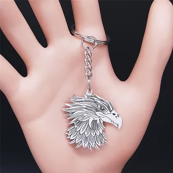 2021 Moda Egipt Cap de Vultur de Oțel Inoxidabil Breloc pentru Barbati de Culoare Argintie brelocuri Bijuterii llaveros hombre para K7S02