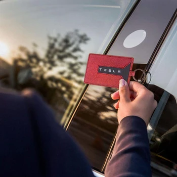 NOU-Cheie Titularul Cardului Pentru Tesla Model 3, Anti-Praf, Lumina din Piele Cu Breloc Pentru Tesla Model 3 Accesorii