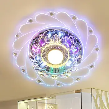 Modernă cu LED-uri Cristal Plafon Circulare Ușoare Mini Lampă de Tavan Luminarias Rotunda Lumină Pentru Camera de zi Culoar, Coridor, Bucatarie