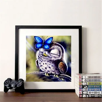 Huacan 5D Diamant Pictura Owl Full Piața de BRICOLAJ Diamant Broderie Animale Arta Decoratiuni Casa