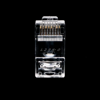 100buc Tester de Cablu de Rețea RJ45 Cablu Plug CAT6 8-Pin Modulare, Prize UTP Neecranat Versiune Cu Bara de Încărcare