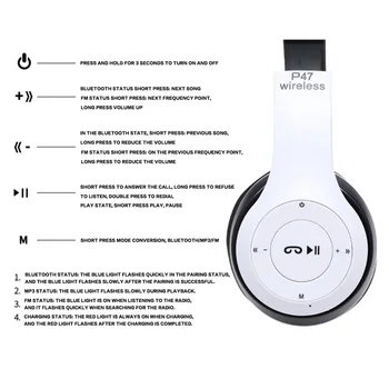 Bluetooth noi Jocuri cu Cască Stereo cu Fir Căști Cu Microfon Pliabil Căști Suporta Card TF Pentru MP3, PC, Telefon Mobil
