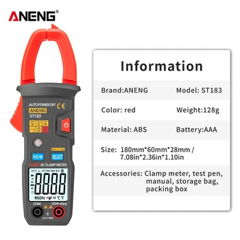 ANENG ST183 Arată Datele Digitale ampermetric AC Curent 6000 De Capete de acuzare True RMS Multimetru DC/AC Tester de Tensiune Hz Capacitate NCV Ohm