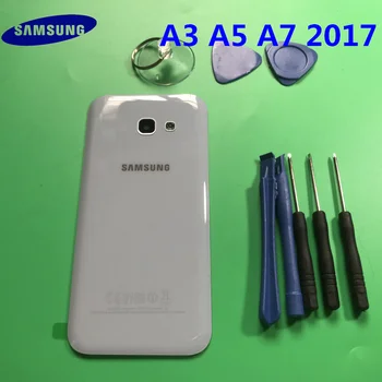 Original Panoul din Spate Baterie Sticla Usa din Spate Cover Pentru Samsung Galaxy 2017 A3 A320 A320F A5 A520 A520F A7 A720 instrument de schimb