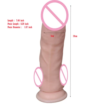 Realist Penis Cyberskin Mari Dildo cu ventuza Sex Produsele pentru Femei Dildo Realist de Cauciuc Penis Dido pentru Femei