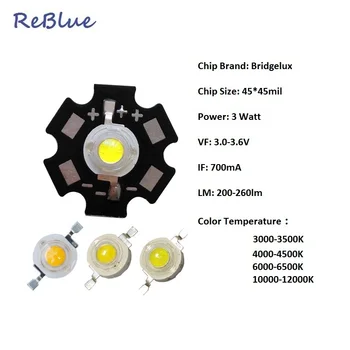 25Pcs ReBlue 5W Led 5W Led 1W 3W Lumina Margele Bridgelux 45mil Epistar 35mil Chip de Led-uri de 3w-led-diodă 10000k 3000K