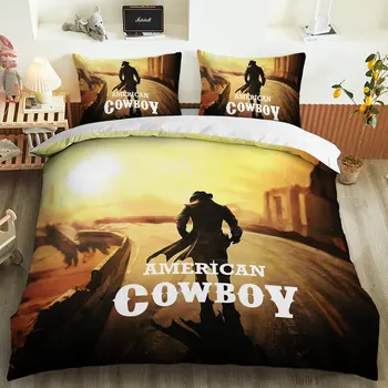 Moda de vest cowboy 3D de imprimare set de lenjerie de pat carpetă acopere Silueta de model home textile dormitor lenjerie de pat acoperă cu capacul perna