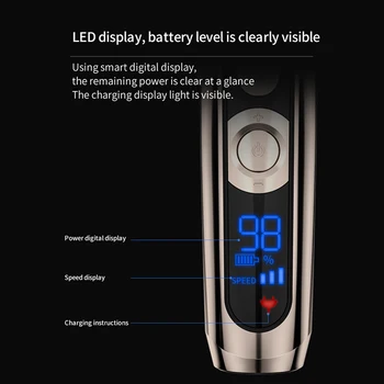 KONKA Tuns Personale Trimmer Electric pentru Bărbați Reîncărcabilă Puternică Putere de Oțel Cap de Tăiere Cu Ecran LED Lavabil