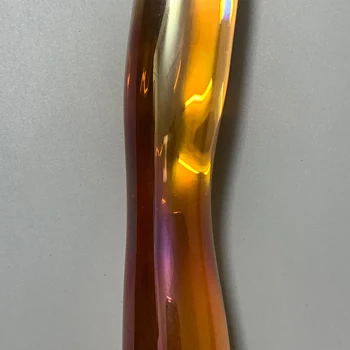 17cm Aur de cristal vibrator lucruri Intime Sticlă anal plug Prostata Masaj punctul G masaj de Aur de sticlă transparentă pula pula