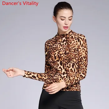 Noul Dans Modern Poarte Femeile Adulte Leopard 2 Tip Gât De Sus Sala De Standard Național Vals Jazz Dans Practică Tren Haine
