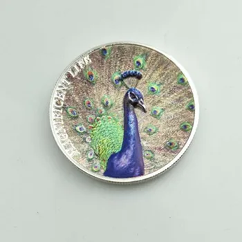 10 buc Non magnetice păun animale 3D grava Elizabeth insigna de argint placat cu 40 mm suvenir de colectie de arta monede