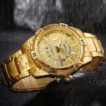 NAVIFORCE Mens Ceasuri de Top de Brand de Lux, Oameni de Afaceri de Moda Cuarț Ceas din Oțel Inoxidabil Ceas de Aur Relogio Masculino