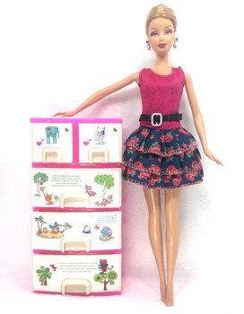 NK Set Accesorii Papusa Baby Jucarii Noi de imprimare Dulap Garderoba Pentru Papusa Barbie Fete Jucărie Printesa de Mobilier de Dormitor