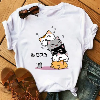 Femei drăguț T-shirt Femei Streetwear Panda Grafic Teuri de Moda Ceai Lapte Tipărite Femei Topuri Amuzant Casual Vintage sex Feminin Tricou