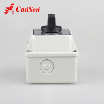 CANSEN LW26-Ith 20 20A Rotativ Cam Switch Comutator 1-0-2 2P, cu protecție IP65 rezistent la apa Cutie în aer liber