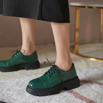 FEDONAS Retro din Piele Femei Pantofi Platforma Cross Legat Tocuri Indesata Pantofi Pentru Femei de Calitate Petrecere de Lucru Pantof de Femeie