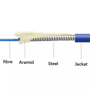 60mtr Blindate Fibre Patch Cord Simplex fibre SM SC LC FC blindate ftth jumper 1 bază de fibră optică Singlemode cablu ELINK 60m