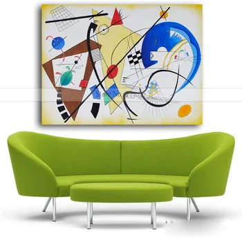 Manual Wassily Kandinsky Geometrice Canvas Abstracte Moderne De Artă Panza Pictura In Ulei Tablouri De Arta Pentru Living Decor Acasă