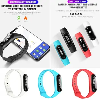 M3L Bluetooth rezistent la apa Touch Screen Smart Watch Band Brățară Brățară cu Curea Detasabila si Incarcare USB pentru IOS Android