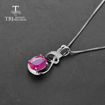 TBJ,argint 925 design simplu piatră prețioasă Naturale rubin pandantiv bijuterii fine pentru femei de zi cu zi sau uzura de partid
