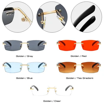 SHAUNA Moda fără ramă Mic Dreptunghi ochelari de Soare Femei Trend Ocean de Lentile de Ochelari de Oameni Nuante UV400