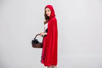 2019 Adult Femei Costum De Halloween Cosplay Little Red Riding Mantie Cu Glugă Doamna Broderie Rochie De Petrecere Mantie Tinuta Pentru Fete
