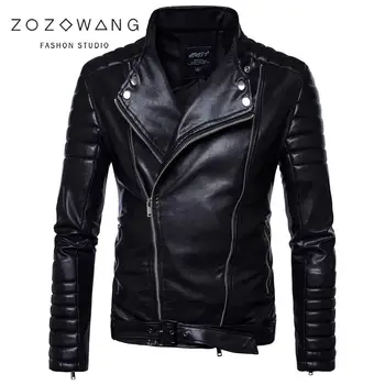 Zozowang Toamna și iarna barbati din piele de calitate jacheta retro sacou motocicleta vânt cald de piele PU de dimensiune mare 5XL haina