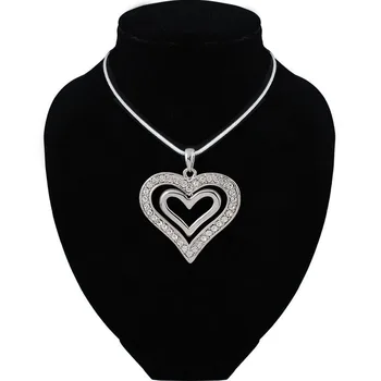 Bijuterii Strălucitoare Dragostea Forma de Inima Pandantiv Colier Pentru Femei Cadou collares bijoux