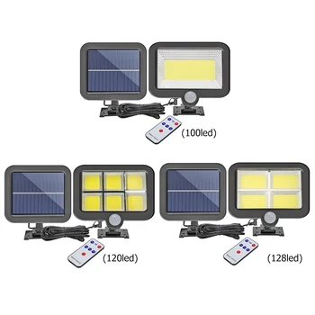 100/120/128 LED Decor Gradina Lampa Solara de Perete de Lumină de Control de la Distanță Senzor de Mișcare în aer liber Lampa de lumina Reflectoarelor Strada Ziduri de Lumină