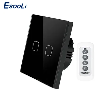 Esooli Atingeți Comutatorul 1 2 Banda 1 Mod Wireless de Control de la Distanță Comutator de Lumină LED Indicator Pentru RF433 Smart Home Touch Comutator