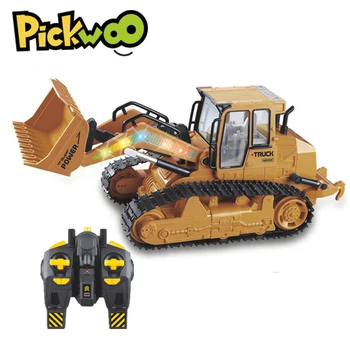 Pickwoo C4 1:16 RC Excavator Jucării 2.4 Ghz 10 Canal de Control de la Distanță Inginerie Masina cu Muzica de Iluminat Vehicul RTR pentru Copii Cadouri