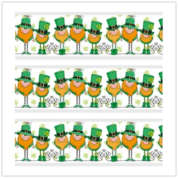 Q&N panglică 16mm 22mm 25mm, 38mm 50mm 75mm Mardi Gras & St. Patrick desene animate imprimate grosgrain/DUȘMAN panglică DIY Cusut Hairbows Cadou