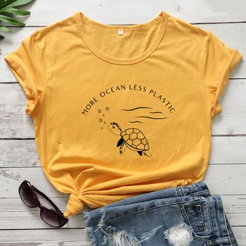 Mai Multe Ocean Mai Puțin De Plastic T-Shirt Femei Drăguț De A Salva Broasca Testoasa Eco Tricou Amuzant Unisex Grafic De Mediu Teuri Topuri Picătură De Transport Maritim