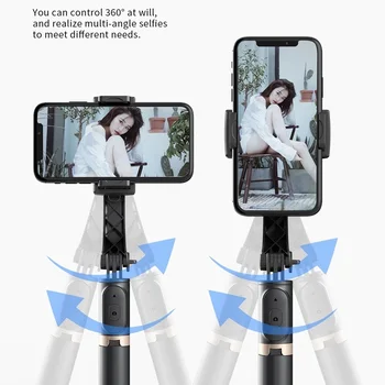 Roreta Bluetooth Shutter Portabile Gimbal Stabilizator Telefon Mobil Selfie Stick Reglabil Wireless Selfie Stand Pentru iPhone Huawei