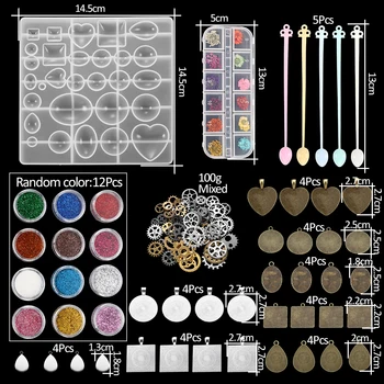 20 de Stiluri de Bijuterii Rășină Epoxidică Matrite Kit de Mucegai Silicon UV Turnare Instrumente de Bijuterii Rășină de Turnare Matrite pentru Meserii DIY Bijuterii