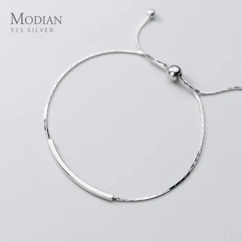 Modian Trendy Autentic Argint 925 Geometrice îndoire Stick Bratara pentru Femei Reglabil Brățară Bijuterii Fine
