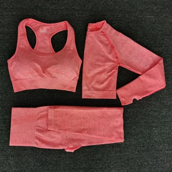 2020 Femei fără Sudură yoga set de Fitness, Costume de Sport sală de GIMNASTICĂ Pânză Yoga Camasi cu Maneca Lunga Talie Mare de Funcționare Jambiere Antrenament îmbrăcăminte