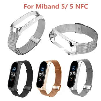 Milanese Curea Pentru Xiaomi Mi Band 5 4 3/5 NFC Smart Bratara Metal Watchband Înlocuibile Bratari Pentru Miband 5 4 3 Mi5 Correa