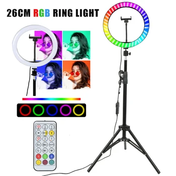 26cm pline de culoare RGB Lumină Inel cu Suport de Telefon Trepied Iluminat Inel de Lumina cu de la Distanță aparatul de Fotografiat Telefon Suport pentru Tiktok Foto Video