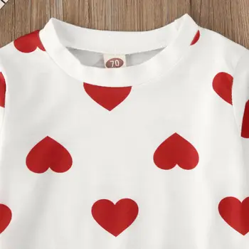 Adorabil Copil Copil Fete 2020 Ziua Îndrăgostiților Haine Tricotate Dragoste de Imprimare Topuri Pulover +Solid Fusta 2 buc Utilaje