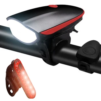 2 buc Bike Horn Lumină Biciclete Clopot de Încărcare USB Lumina Bicicleta Ciclism Multifunctional Ultra Luminos Cu Electric 130dB Corn Bell
