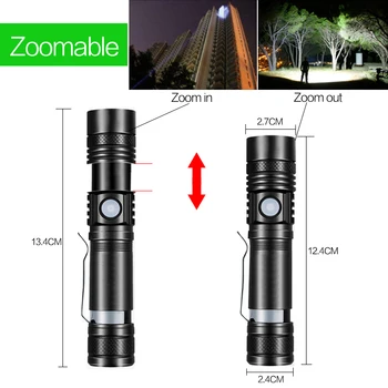De vânzare cele mai bune lanterna led-uri lanterna 4modes T6/L2/V6 cu Zoom lanterna bicicleta putere lumina cu 1*18650 baterie cu USB