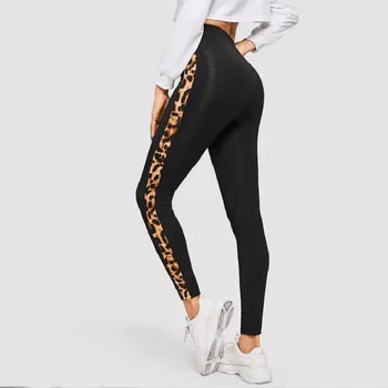 Yoga Pantaloni Cu Talie Înaltă Fitness Sport Femei Jambiere Leopard Mozaic Întinde Antrenament Rulează Pantaloni Sport Slim Fundul Fundul Jos